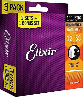 Струны для акустической гитары Elixir 16545 (3 Pack) 12-53 фото 1