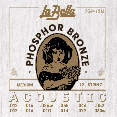 Струны для 12-струнной акустической гитары La Bella 7GP-12M 12-52 фото 1