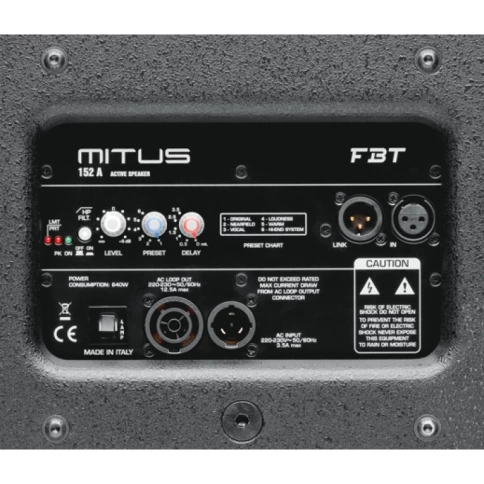 FBT MITUS 152A - активная двухполосная акустическая система фото 3