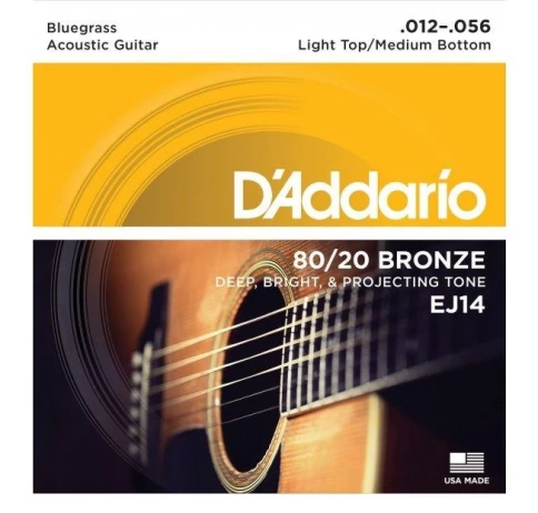 Струны для акустической гитары D'addario EJ14 12-56 фото 1