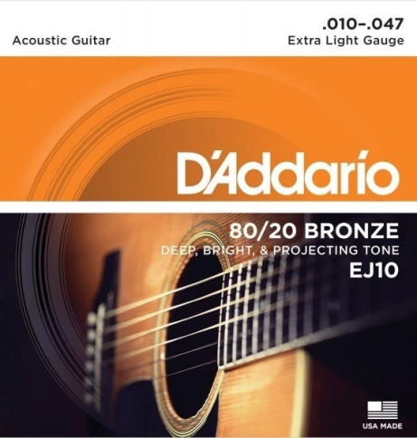 Струны для акустической гитары D'addario EJ10 10-47 фото 1