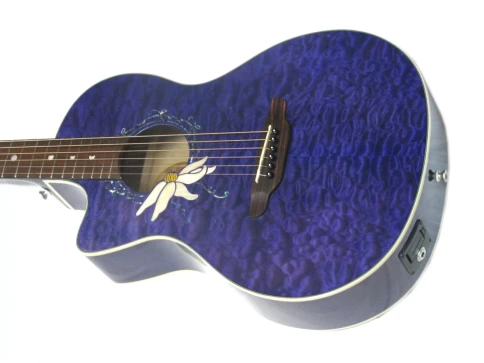 LUNA FLO PF QM LEFTY PASSIONFLOWERS - электроакустическая гитара для левши фото 4