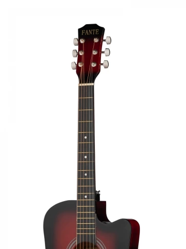 Акустическая гитара Fante FT-D38-RDS, с вырезом, красный санберст фото 3