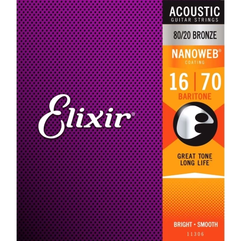 Струны для акустической гитары Elixir 11306 16-70 Baritone фото 1