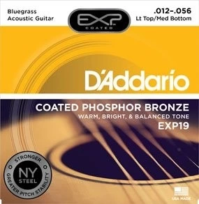 Струны для акустической гитары D'addario EXP19 12-56 фото 1
