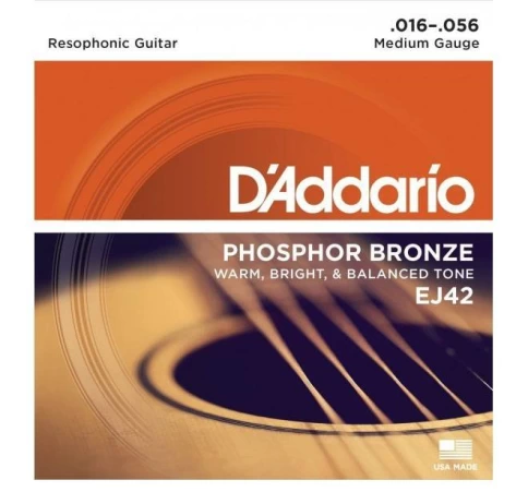 Струны для резонаторной гитары D'addario EJ42 16-56 фото 1
