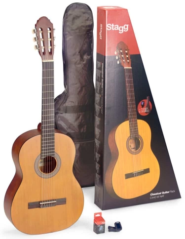 Гитара классическая в к-те с чехлом и тюнером Stagg C440 M NAT PACK фото 1