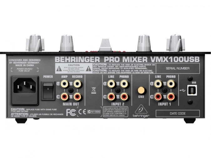BEHRINGER VMX100USB - микшер для DJ, 2-канальный,Встроенный USB-интерфейс, МАС, РС фото 4