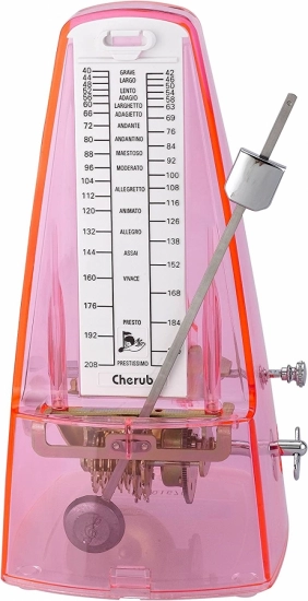 Метроном механический прозрачный розовый Cherub WSM-330TPK фото 1