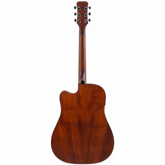 JET JDEC-255 OP - электроакустическая гитара, дредноут с вырезом, ель/красное дерево, цвет натуральный фото 3
