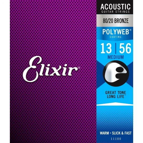 Струны для акустической гитары Elixir 11100 13-56 Polyweb фото 1