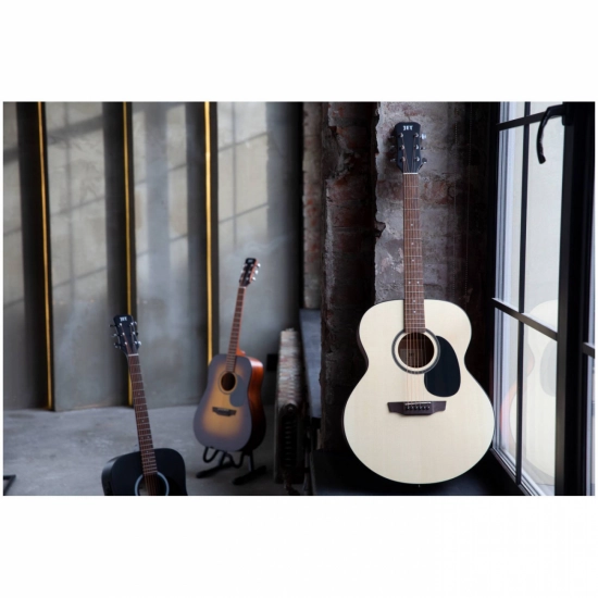 JET JJE-250 OP - электроакустическая гитара, джамбо, ель/красное дерево, цвет натуральный, open pore фото 10