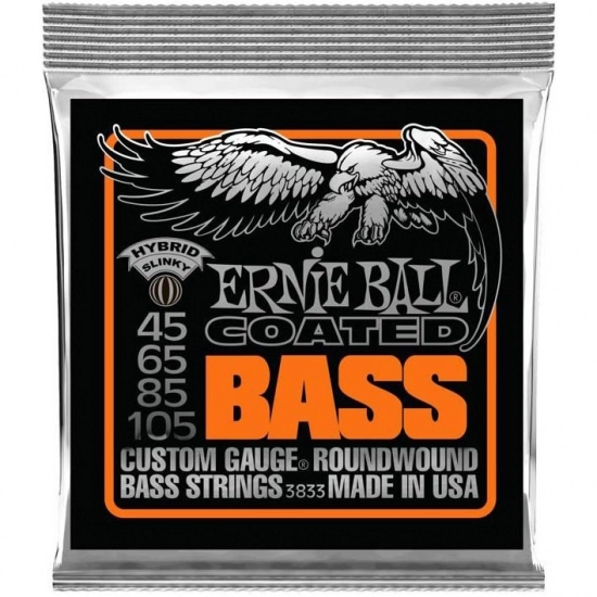 Струны для бас-гитары Ernie Ball 3833 Coated Bass Hybrid Slinky 45-105 фото 1