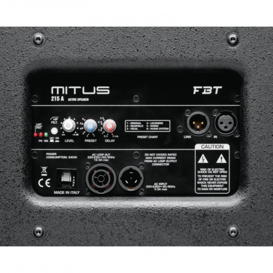FBT MITUS 215A - двухполосная активная акустическая система фото 3