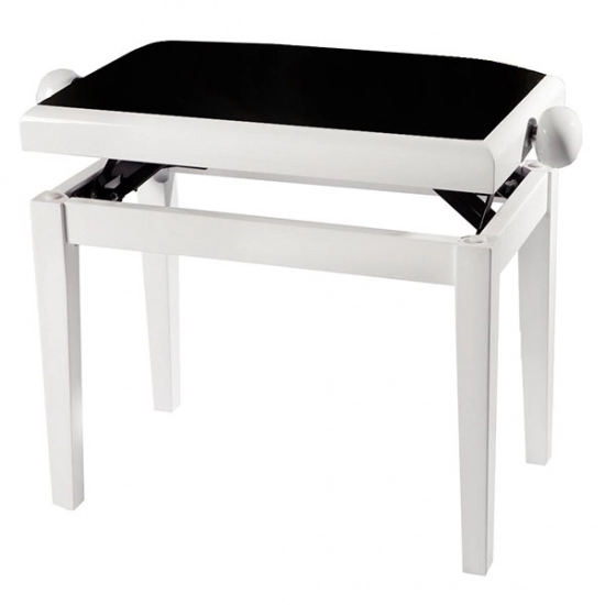 Банкетка для фортепиано White gloss / black seat Deluxe Gewa 130030 фото 1