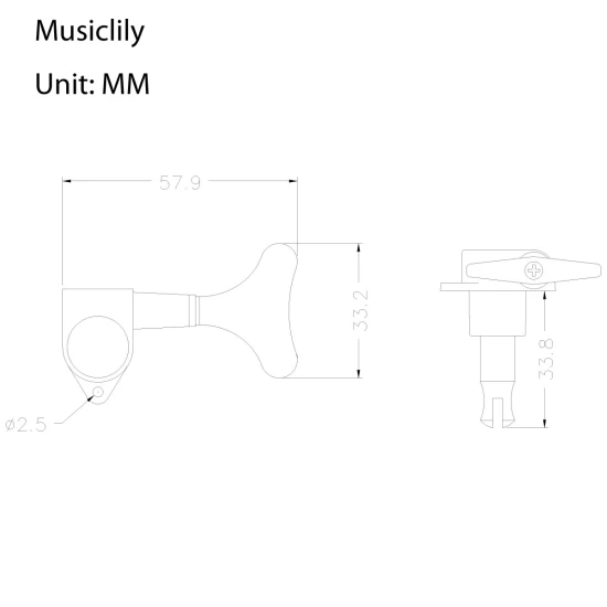 Колки для бас-гитары Musiclily M176-2M177-2 фото 2