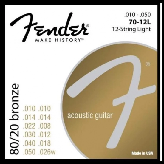 Струны для 12-струнной акустической гитары FENDER 70-12L  фото 1