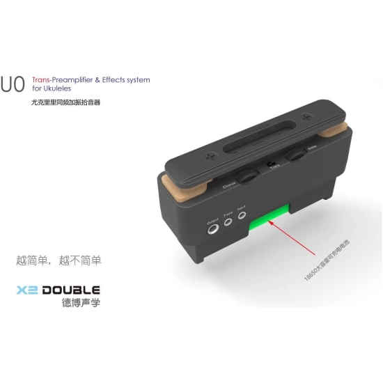 Трансакустический звукосниматель для укулеле X2 DOUBLE U0 фото 5