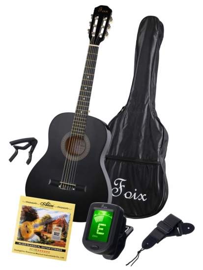 Классическая гитара Foix FCG-2036CAP-BK-3/4 в комплекте с аксессуарами фото 1